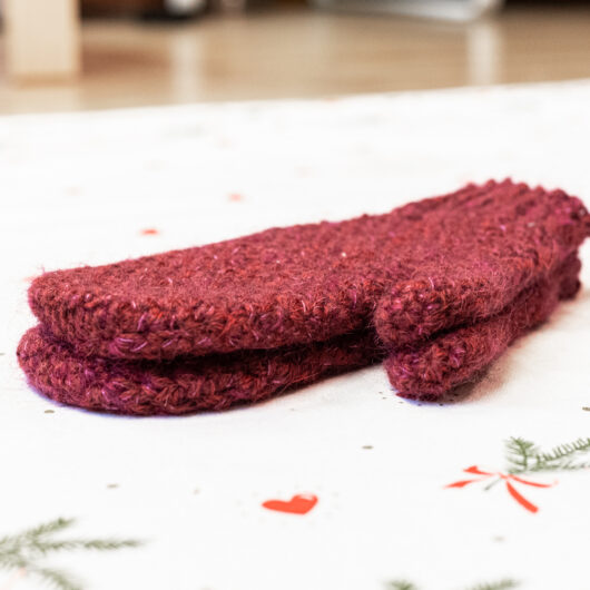Warm Mittens - Adult Size - Red - Image 2