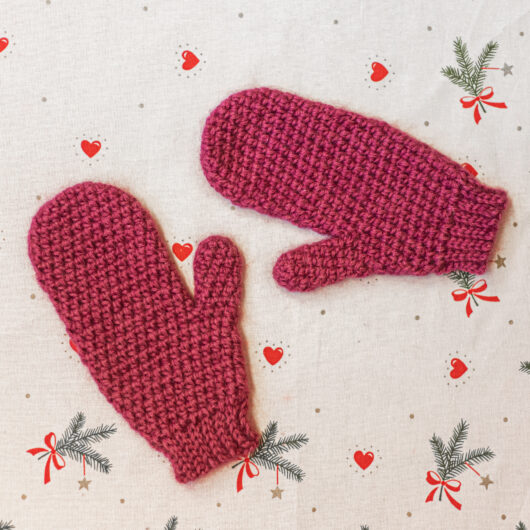 Warm Mittens - Adult Size - Raspberry