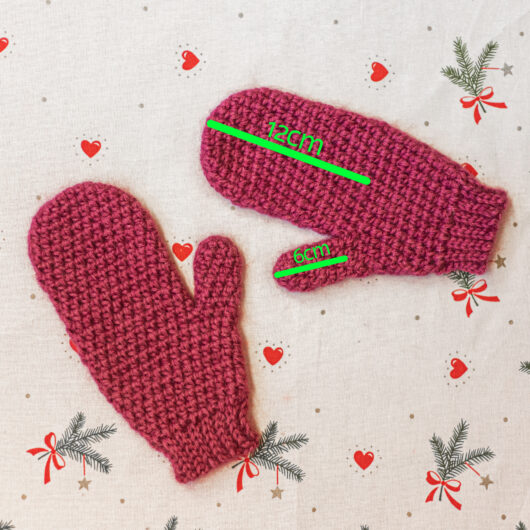 Warm Mittens - Adult Size - Raspberry - Image 3