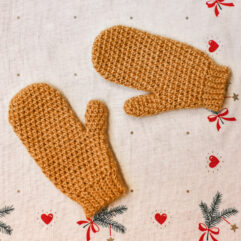 Warm Mittens - Kids Size - Mustard Orange