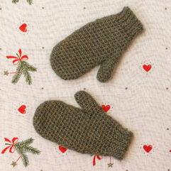 Warm Mittens - Kids Size - Moss Green