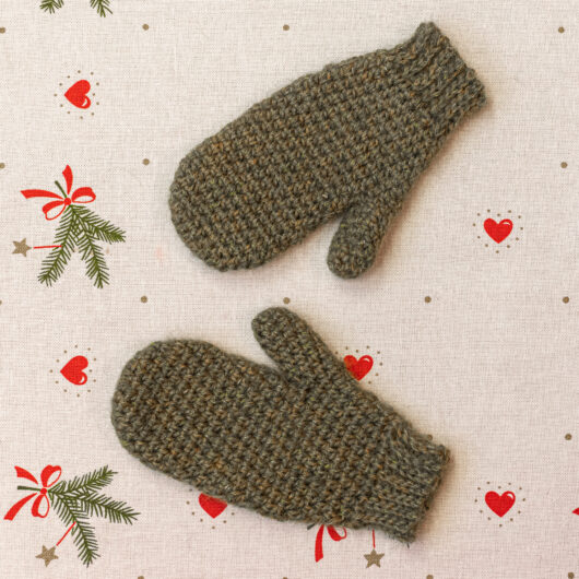 Warm Mittens - Kids Size - Moss Green
