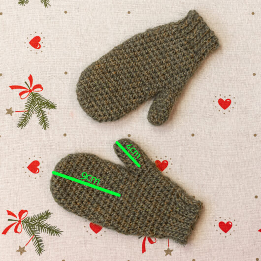 Warm Mittens - Kids Size - Moss Green - Image 3