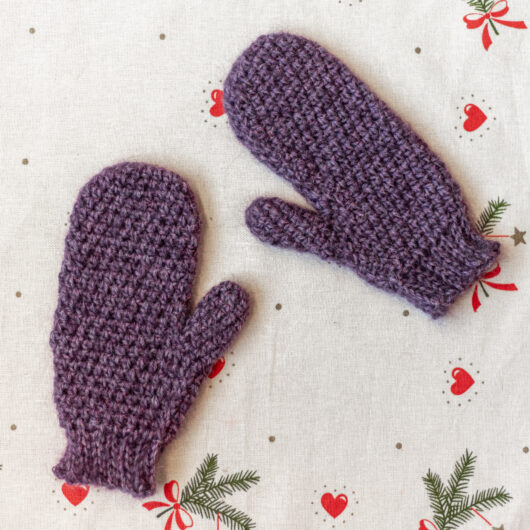 Warm Mittens - Kids Size - Dark Purple