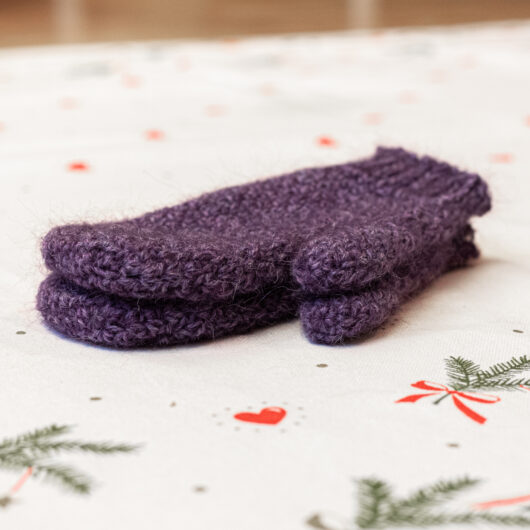 Warm Mittens - Kids Size - Dark Purple - Image 2