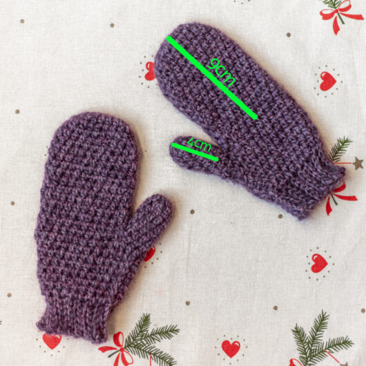 Warm Mittens - Kids Size - Dark Purple - Image 3