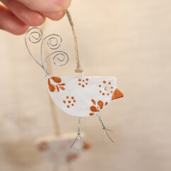 Pearl white bird decoration