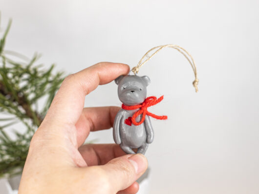 Gray teddy bear figurine - Image 4