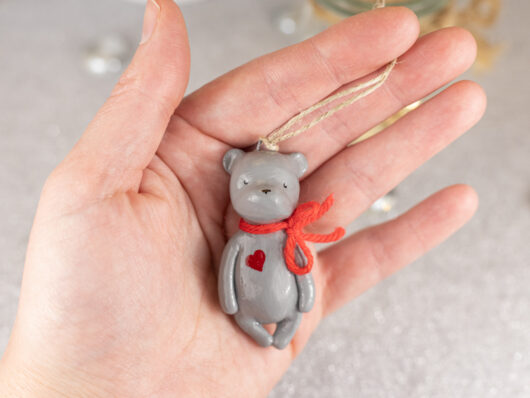 Gray teddy bear figurine - Image 3