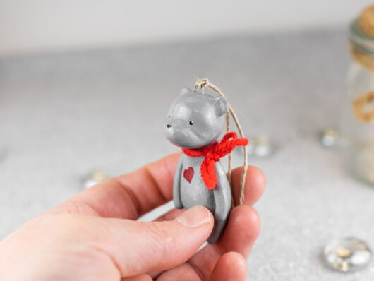Gray teddy bear figurine - Image 2