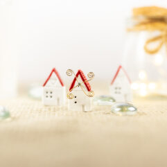 Set of white houses