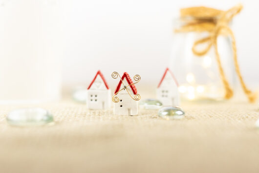 Set of white houses