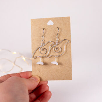 Riekkokorvakorut - hopeoitu kupari