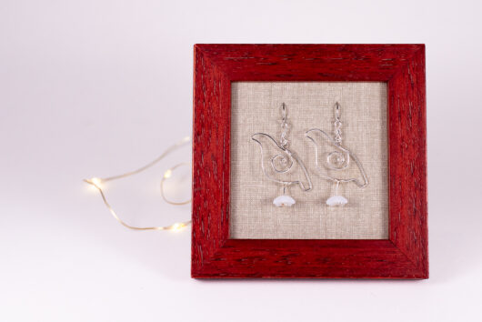 Ptarmigan earrings - silver-plated copper - Image 3