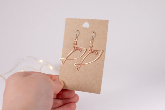 Fish earrings - copper