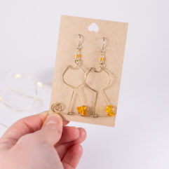 Cat earrings - brass