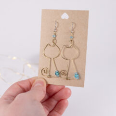 Cat earrings - brass