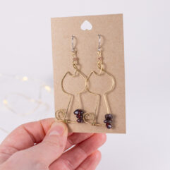 Cat earrings - brass