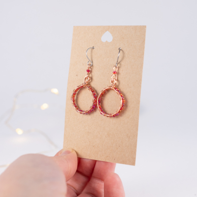 Glass beads earrings – copper