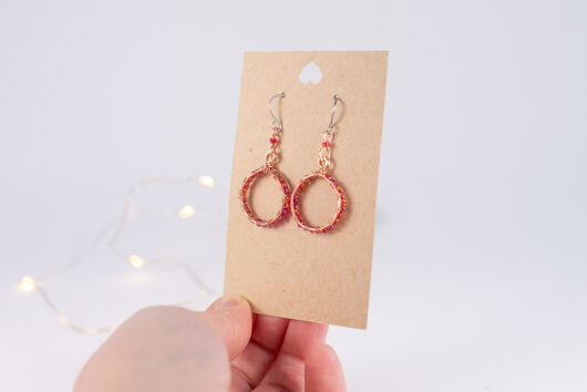 Glass beads earrings - copper