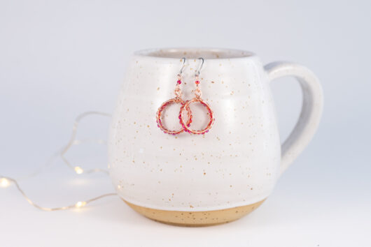 Glass beads earrings - copper - Image 2