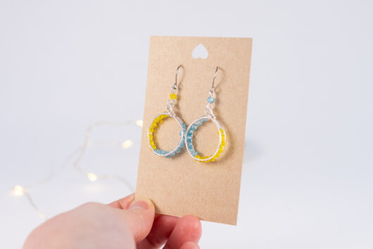 Glass beads earrings - silver-plated