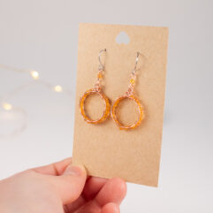 Glass beads earrings - copper
