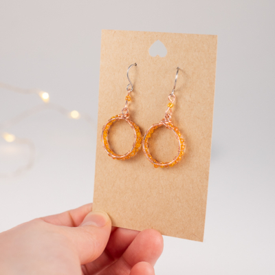 Glass beads earrings – copper