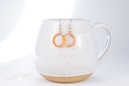 Glass beads earrings - copper - Image 2
