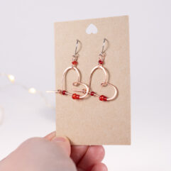 Heart earrings - copper