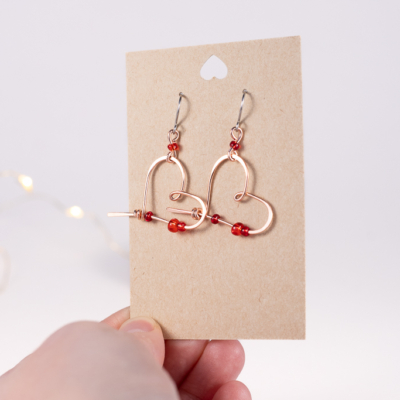 Heart earrings – copper