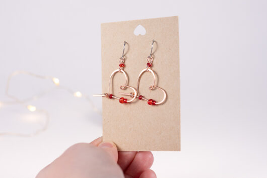 Heart earrings - copper