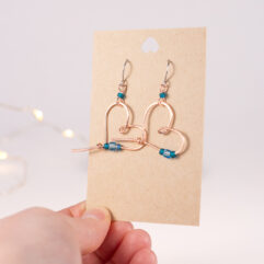 Heart earrings - copper