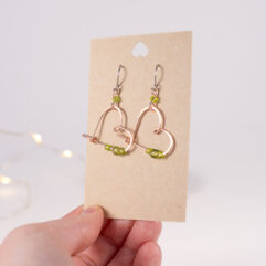 Heart earrings - copper