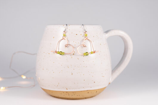 Heart earrings - copper - Image 2