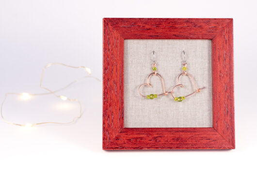 Heart earrings - copper - Image 3