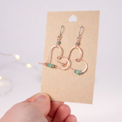 Heart earrings - copper