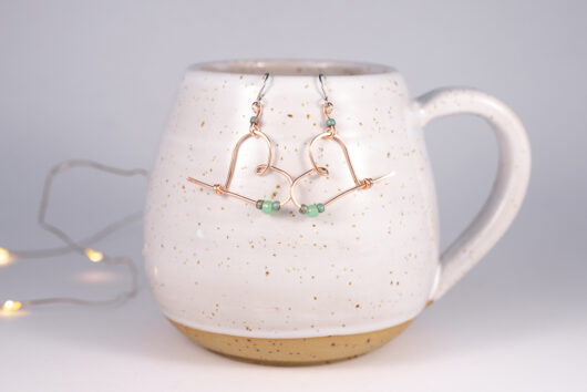 Heart earrings - copper - Image 2