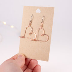 Heart earrings - copper