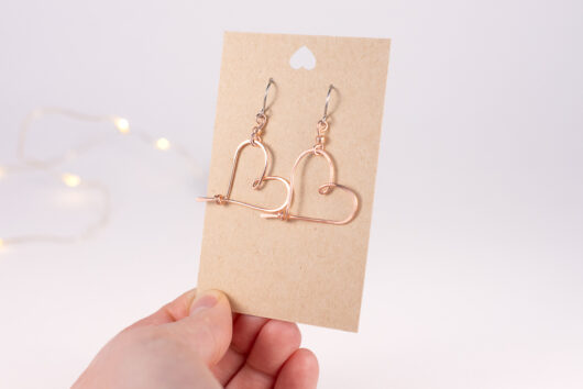 Heart earrings - copper