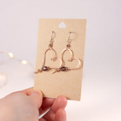 Heart earrings - copper