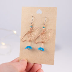 Ptarmigan earrings - copper
