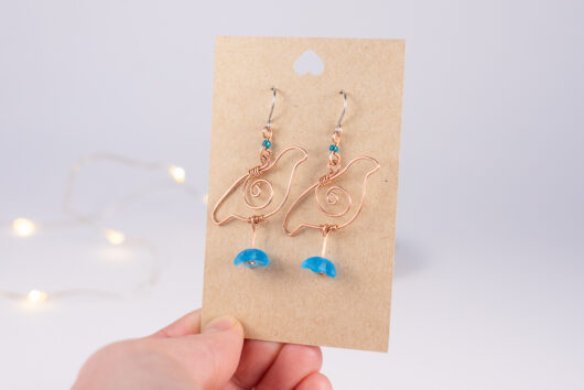 Ptarmigan earrings - copper