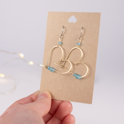 Heart earrings – brass