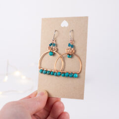 Howlite beads earrings - copper