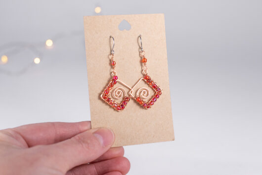 Spiral earrings - copper
