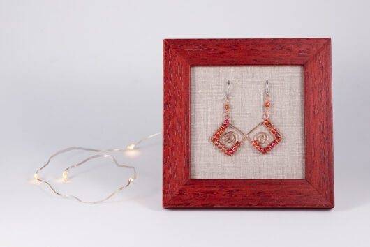 Spiral earrings - copper - Image 3