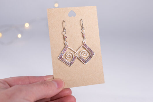 Spiral earrings - silver-plated copper