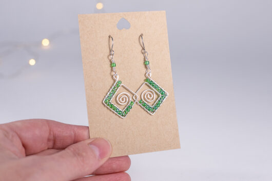 Spiral earrings - silver-plated copper