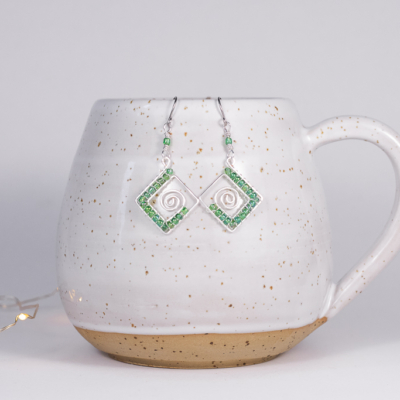 Spiraalikorvakorut – hopeoitu kupari